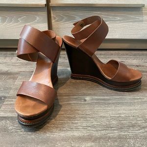 Diane Von Furstenberg leather wedge heels